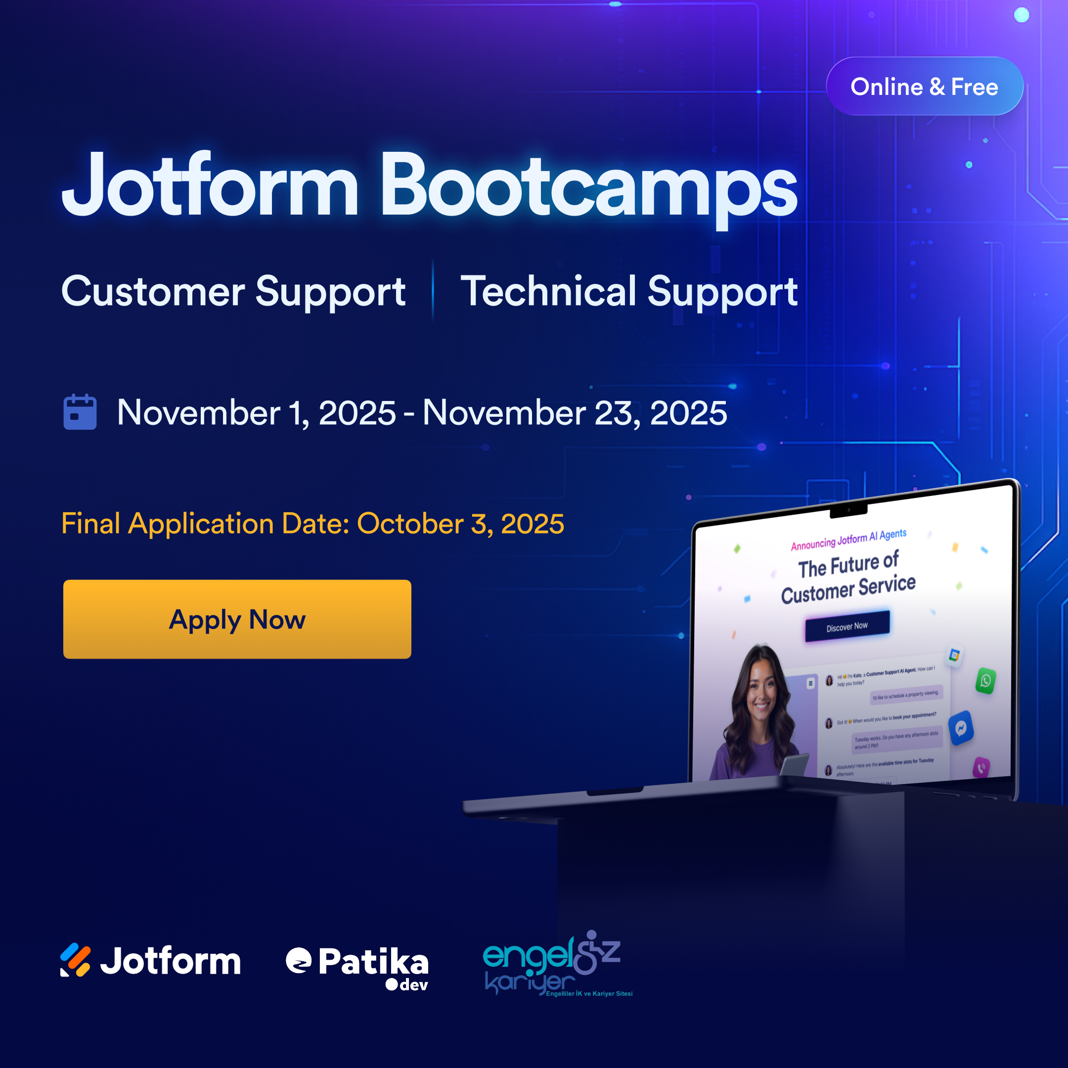Jotform Technical Support And Customer Support Bootcamps