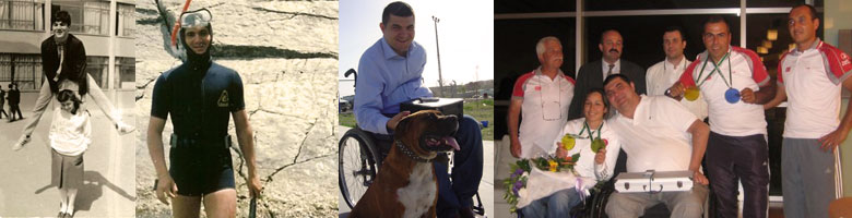 Resim: Tun&ccedil;'un arkadaşları ile birlikte yanyana &ccedil;ekilmiş, k&ouml;peği ile bilrikte ve kaza &ouml;ncesi dalgı&ccedil; kıyafetlerinden oluşan &uuml;&ccedil; resmi.